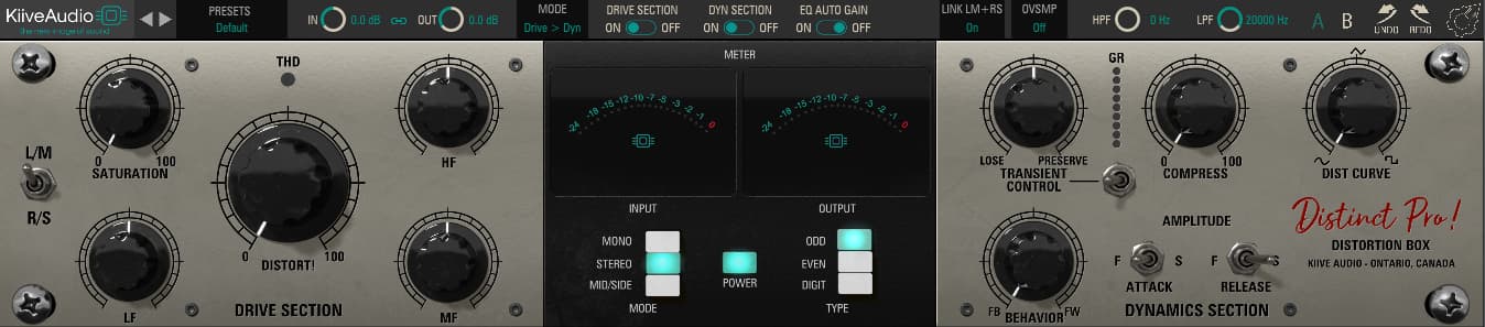 【mac】Kiive Audio Distinct Pro v1.0.0一键饱和效果器