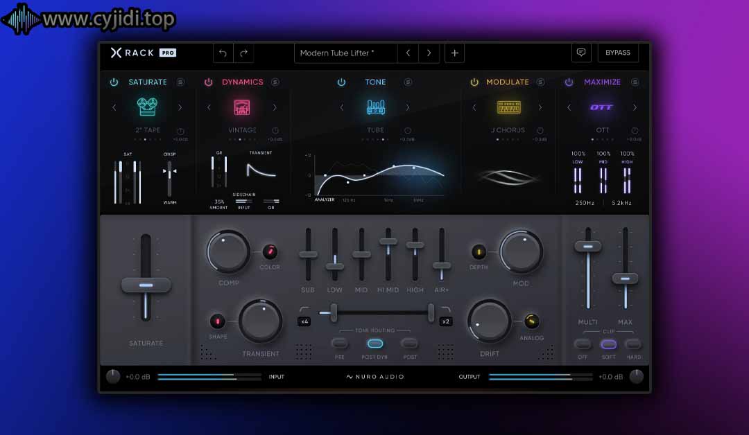 高度饱和滤波效果器 – Nuro Audio –  Xrack Pro 1.0.2 – WIN