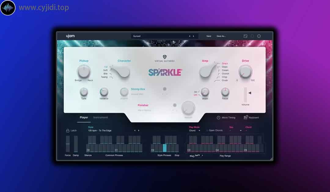 乐器合成器 – uJAM – 吉他手 SPARKLE 2 – Mac