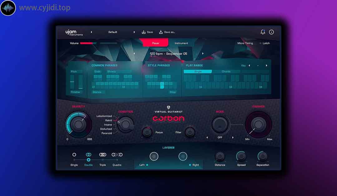 乐器合成器 – UJAM – 吉他手 Carbon v1.3.0 – WiN