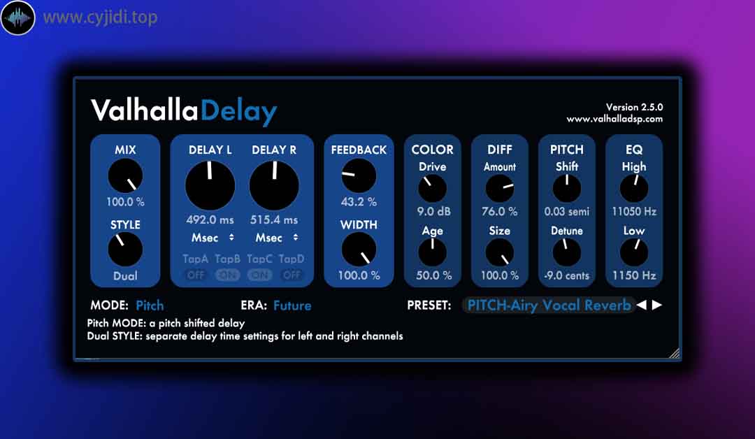延迟效果器 –  ValhallaDSP Valhalla Delay v3.0.0 – WiN