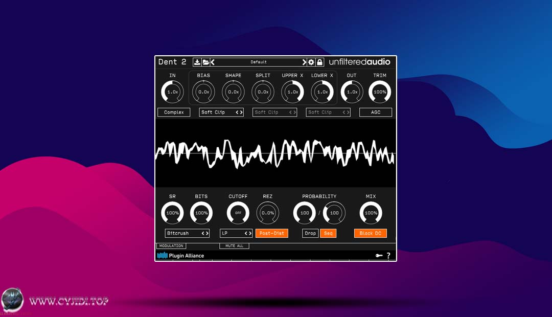 插件联盟 · Unfiltered Audio Dent 2 v2.4.1 · 高级失真波形塑形插件（WIN）