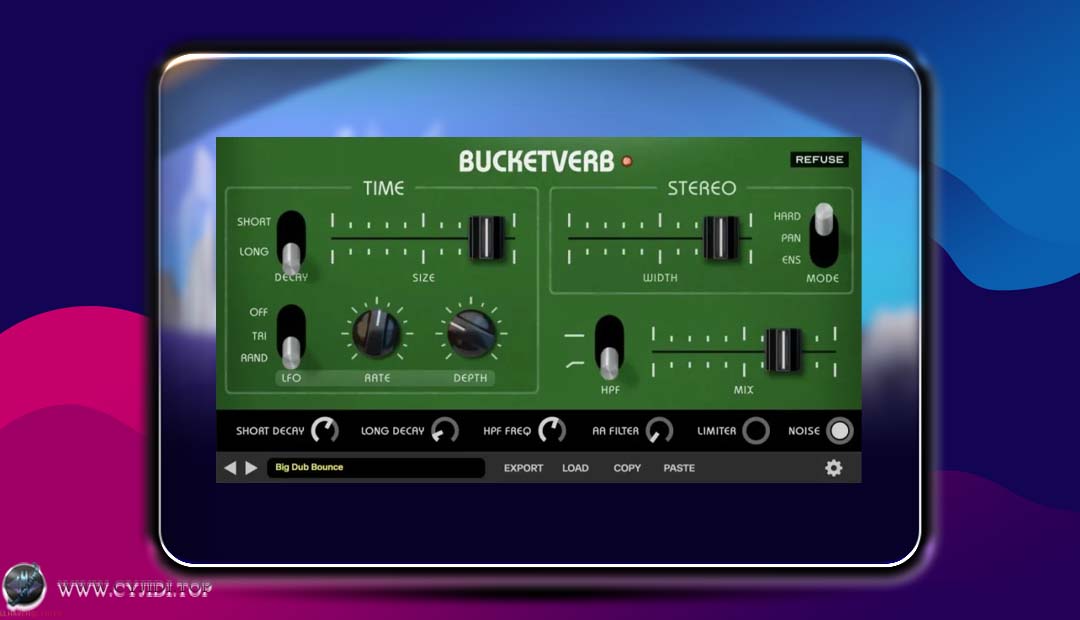 低保真混响插件 | ReFuse Software – Bucketverb v1.3.0.1 | WIN |