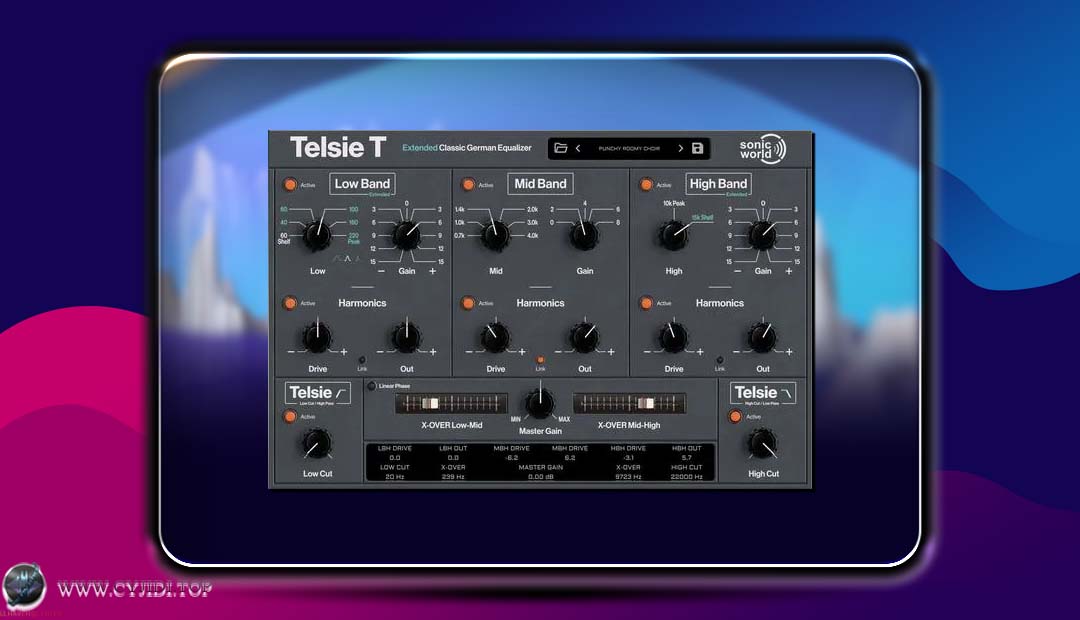 三段均衡器插件 | SonicWorld Plugins – Telsie T v1.0.3 | WIN |